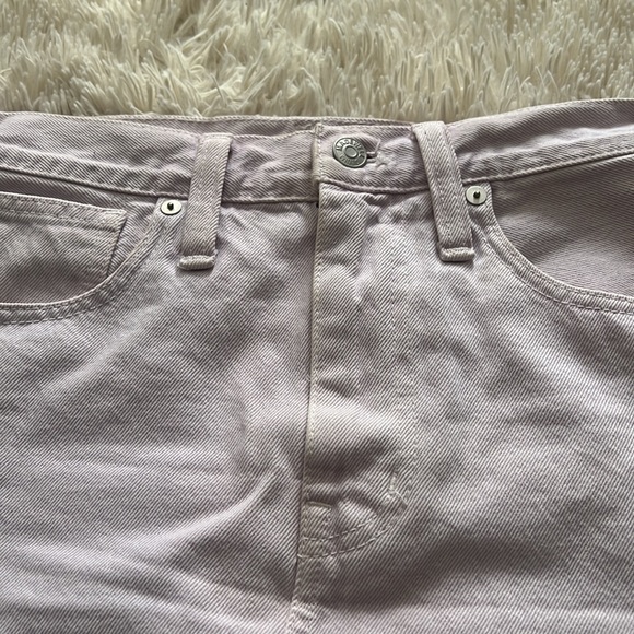 MADEWELL Rigid Denim A-Line Mini Skirt in Marble Lilac - Picture 4 of 13